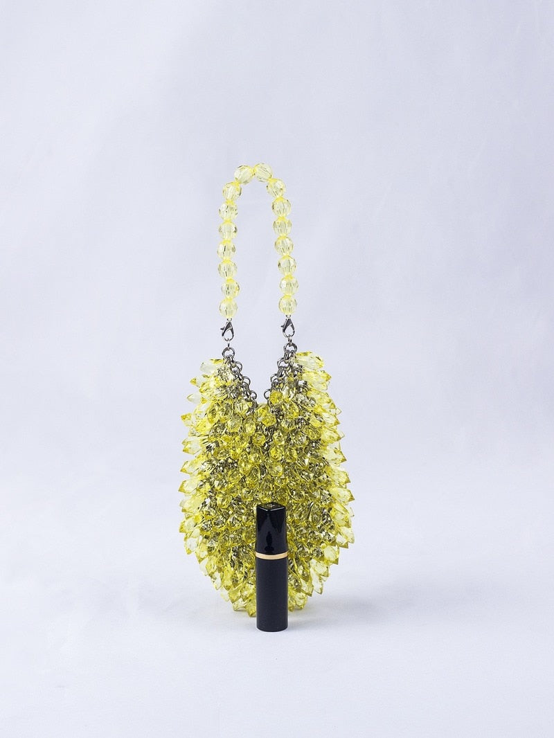 HandWoven Clear Crystal Acrylic Handbag