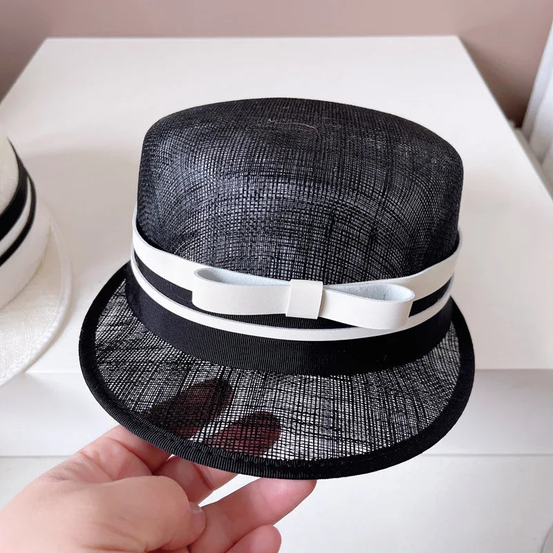 Japanese Front Bow Linen Equestrian Hat
