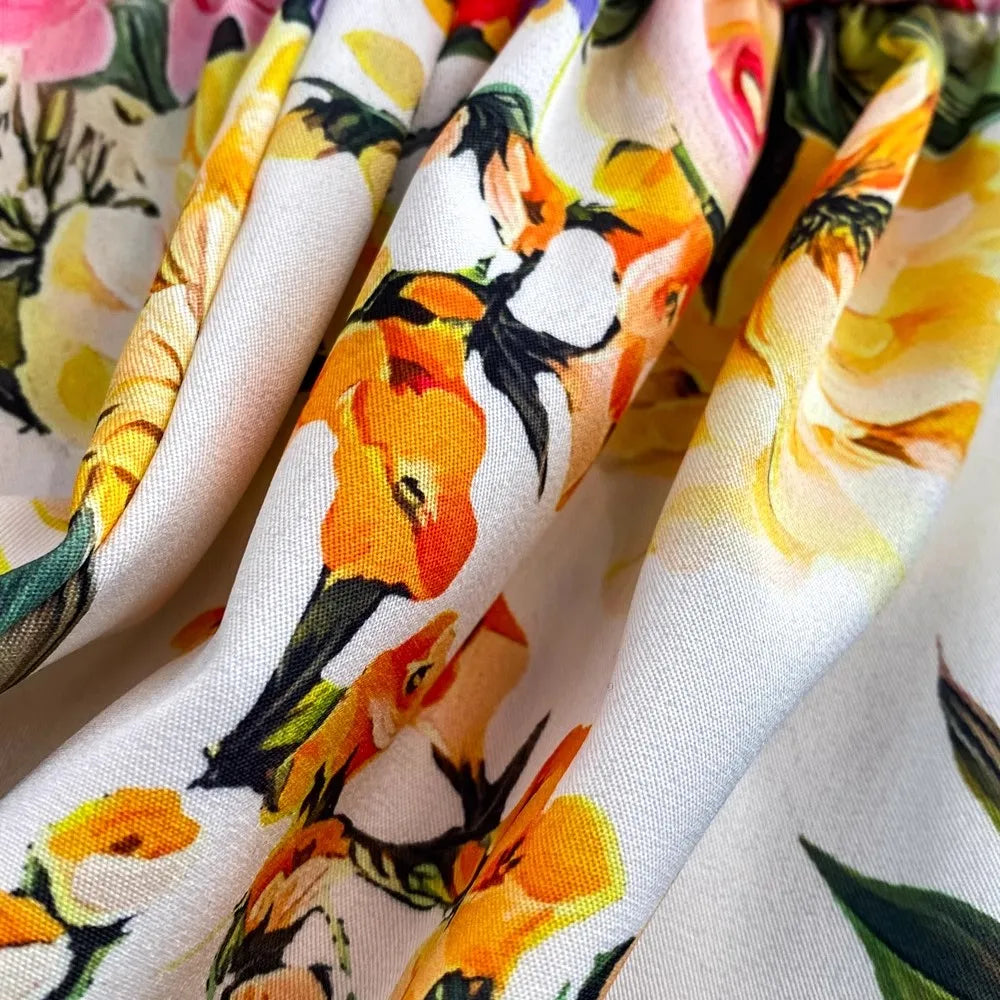 Runway Designer Floral Print Sexy 2 Piece