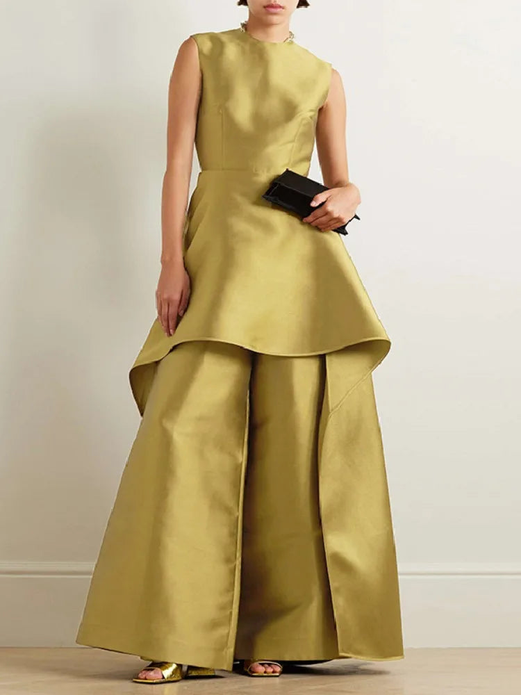 Jumpsuit A-line Wide Leg Pants Suit