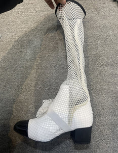 Crystal Mesh Bowknot Mary Jane Round Toe Luxury Sandals