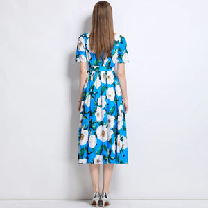 Flower Print Midi Dress
