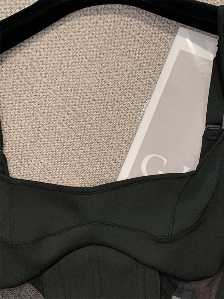 Hollow Out Mesh Patchwork Tops