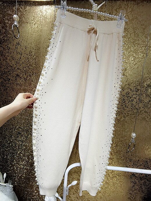 Rhinestone Cashmere Pants