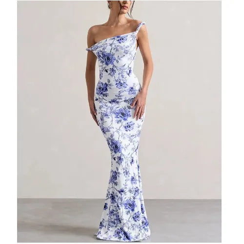 Print Slimming Wrap Body Midi Skirt H-ape Sle Dress
