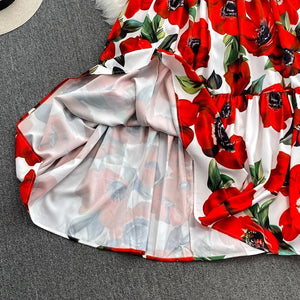 Runway Designer Floral Print Sexy 2 Piece