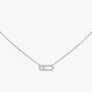 925 Sterling Silver Classic Mobile Three Diamond Necklace