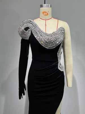 Strapless Backless Diamonds Beading Gowns