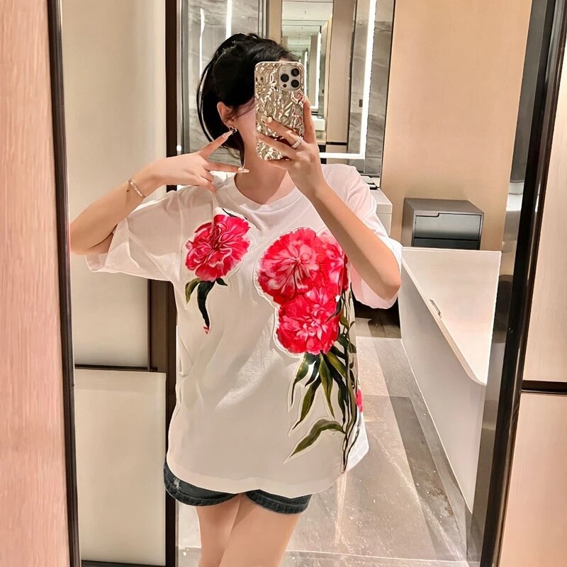 Cotton 3D Embroidery Shirt