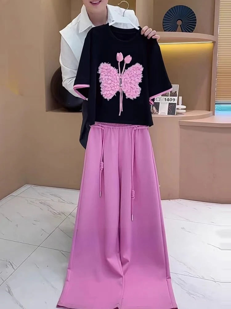 High-end Three-dimensional Butterfly Printing Pantset