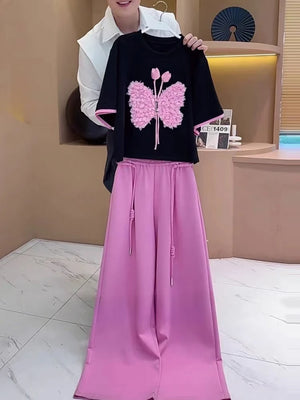 High-end Three-dimensional Butterfly Printing Pantset