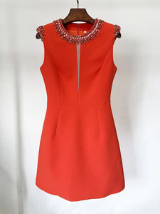 Designer Colorful Diamond Beading Tank Dress