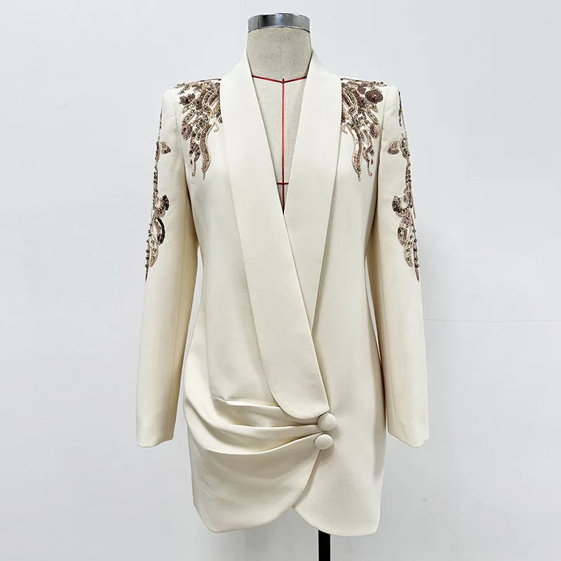 Luxury Quality Sequins Blazer Suit Dresses