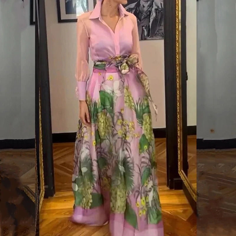 Elegant Pattern Print Autumn 2 Piece Sets