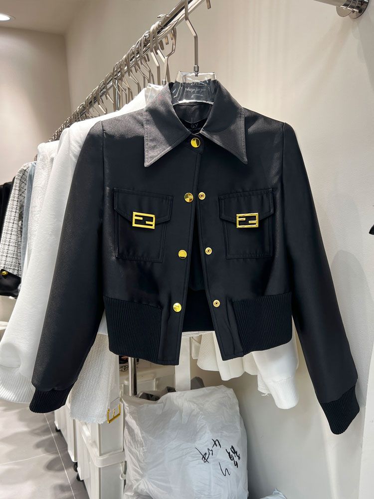 Elegant Lapel Zipper Short Coat