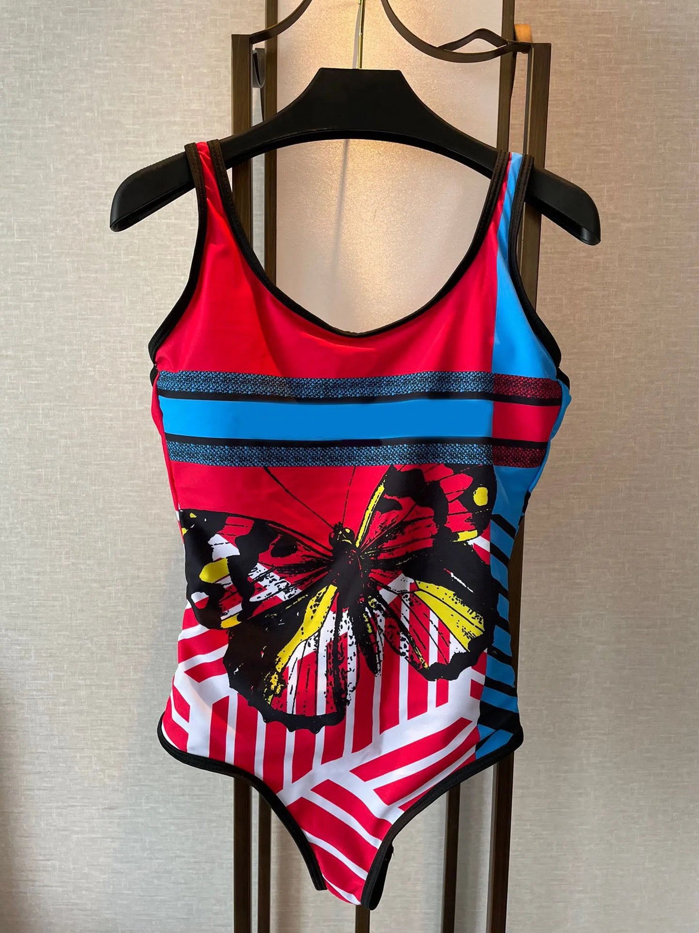 Retro Pattern Printed Personalized Swimsuit