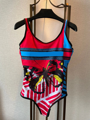 Retro Pattern Printed Personalized Swimsuit