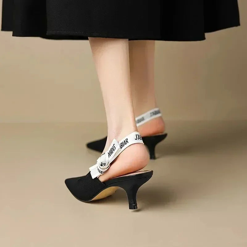 Mid Heels Slingback Slippers