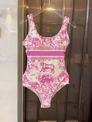 Retro Pattern Printed Personalized Swimsuit