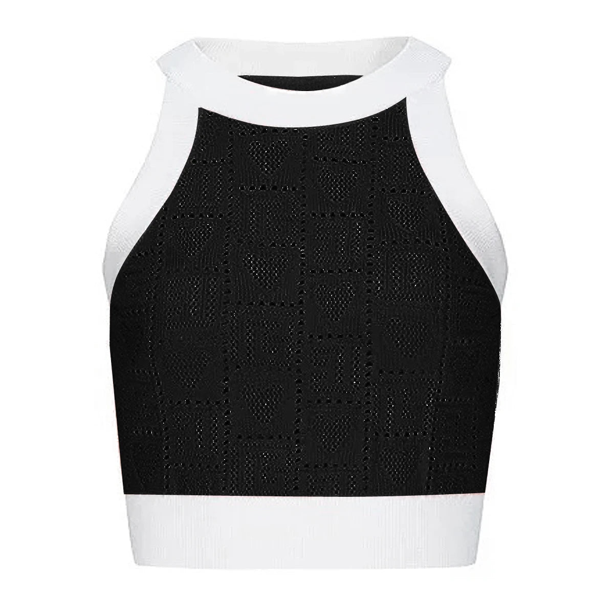 High Quality New Fashionable Elastic Heart Vest Slim Fit Short Skirt Color Blocked Set