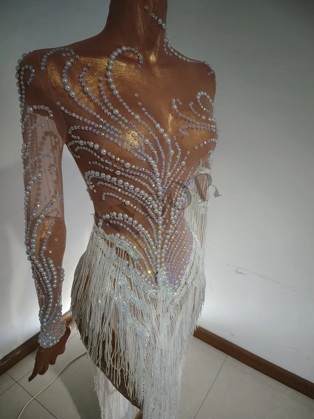 Sparkly Rhinestones Sequins Fringes Dress