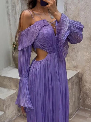 Purple Off Shoulder Dress