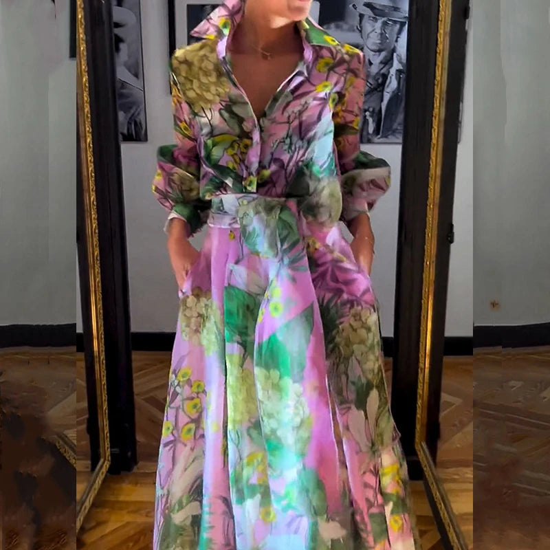 Elegant Pattern Print Autumn 2 Piece Sets