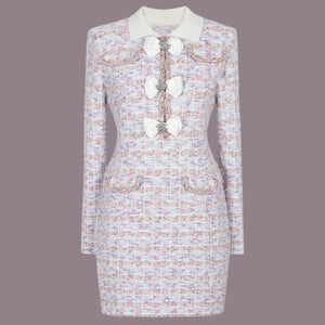 Designer Spring Long Sleeve Knitted Sweater Dresses