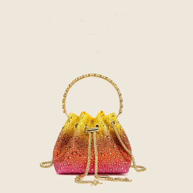 Handle Rhinestones Evening clutch Bag