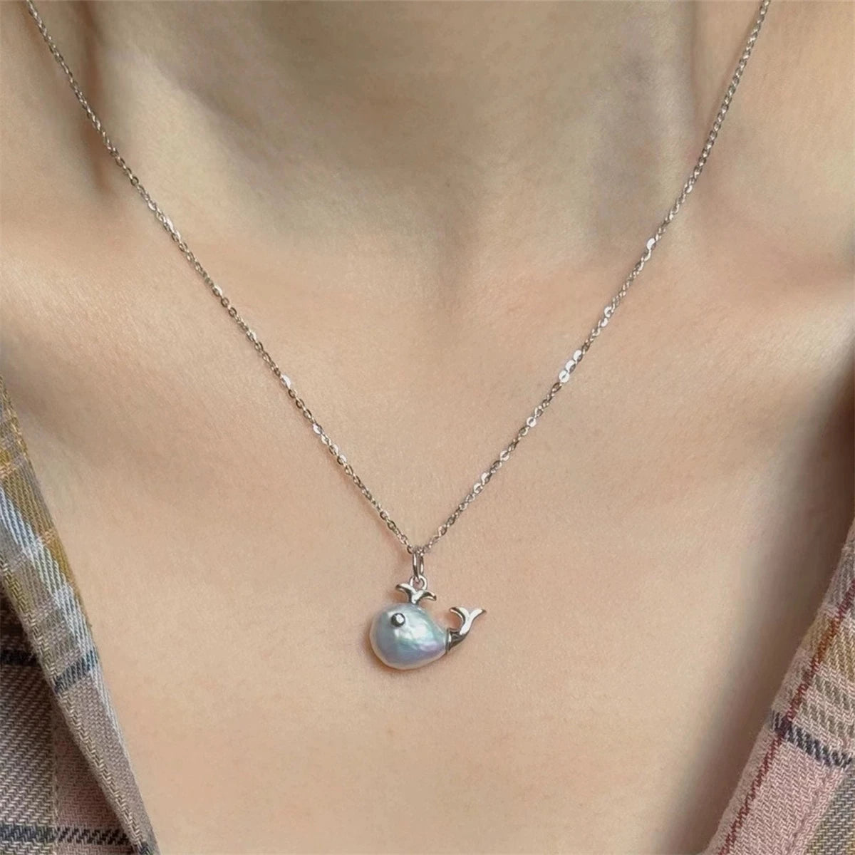 Baroque Whale shaped Necklace