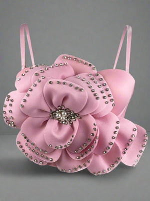 Pink White Flower Corset