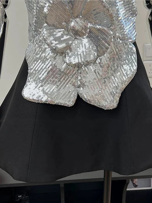 Heavy Industry Three-Dimensional Sequined Flower Dress