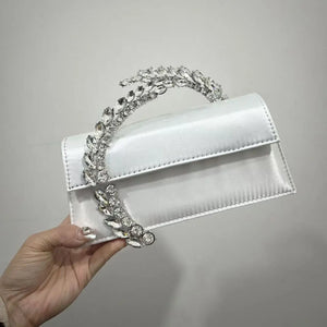 Luxury Satin Metal Handheld Women Handbag