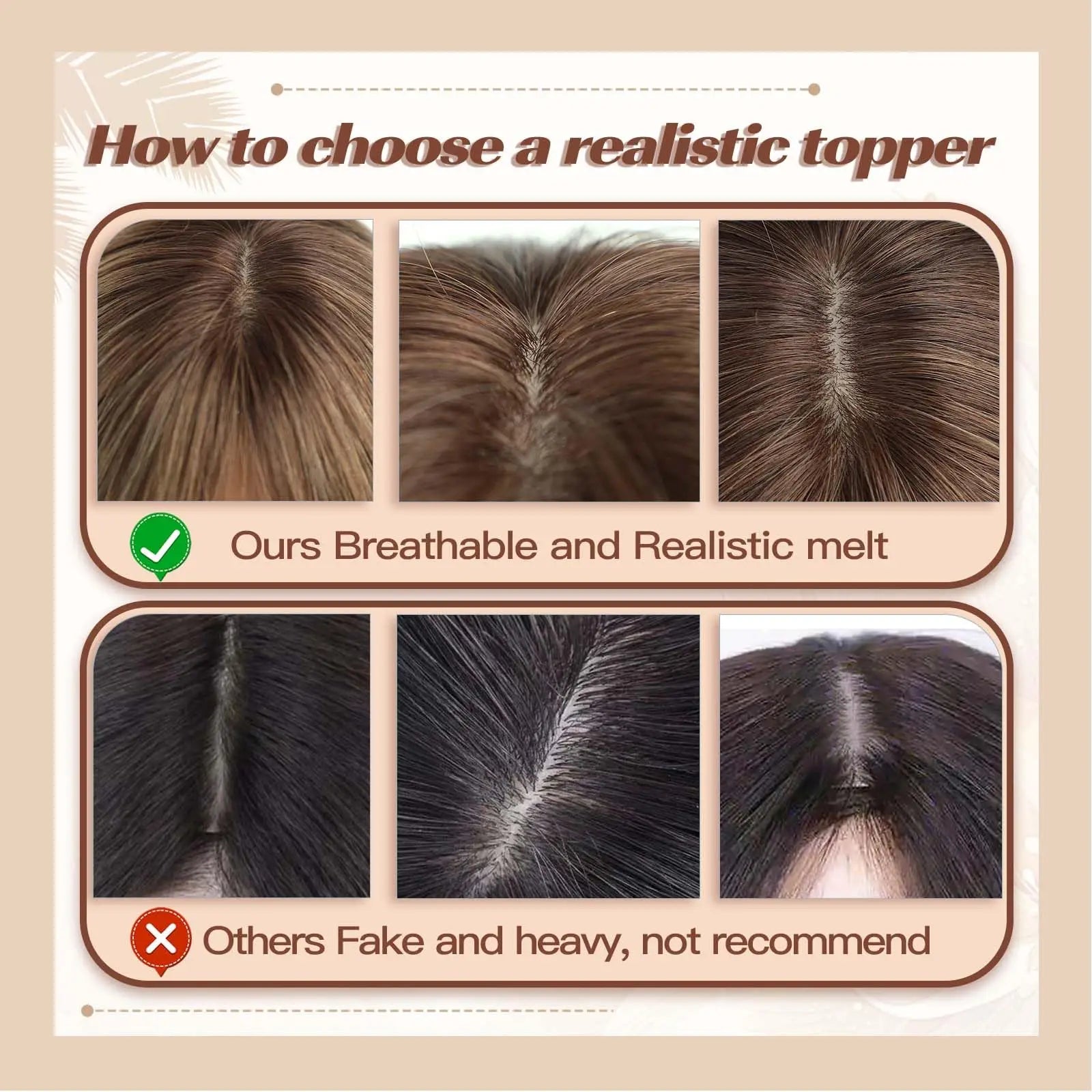 Golden Brown Ombre 100% Remy Human Hair Toppers Lace Base Clip