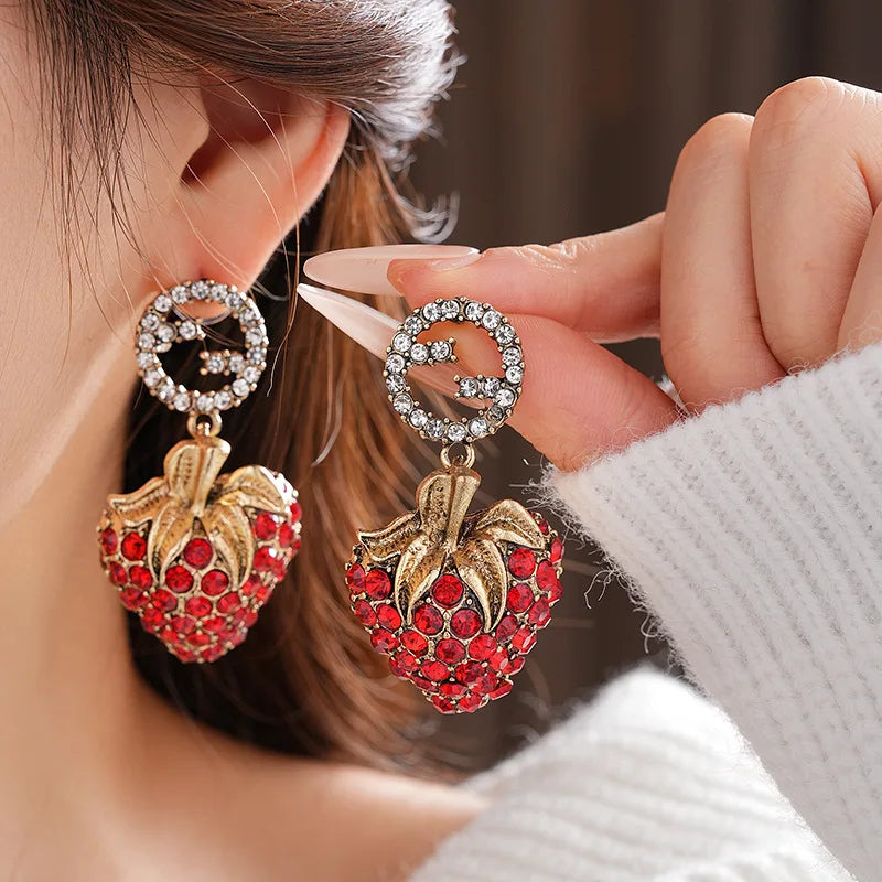 Red Strawberry Earrings