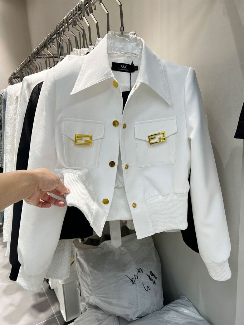 Elegant Lapel Zipper Short Coat