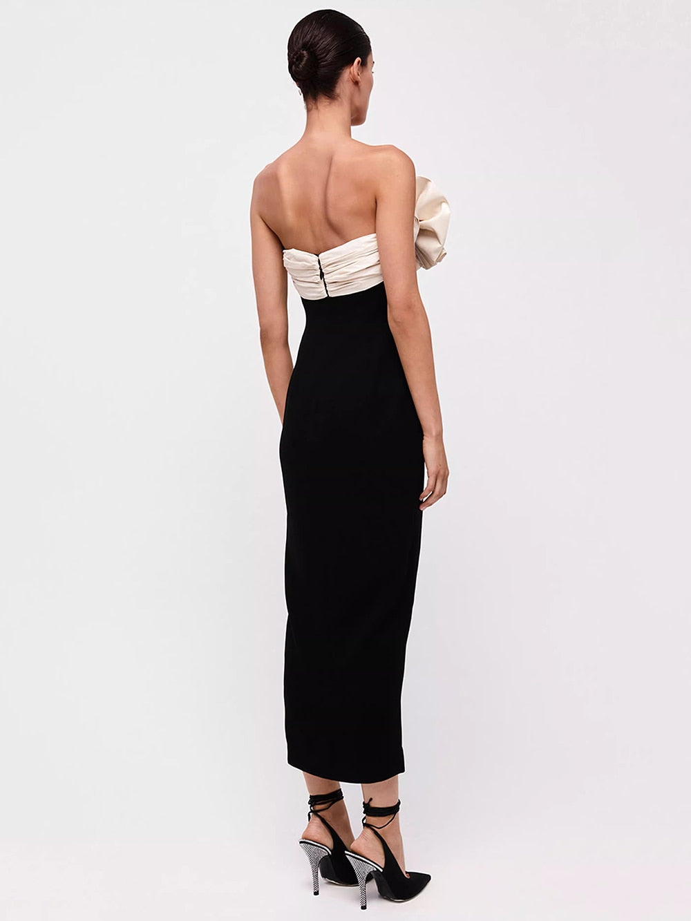 Elegant Folding fan Patchwork Bodycon Dress