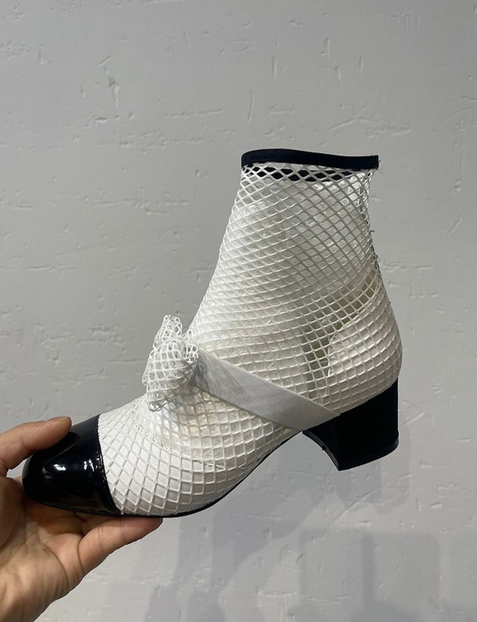 Crystal Mesh Bowknot Mary Jane Round Toe Luxury Sandals