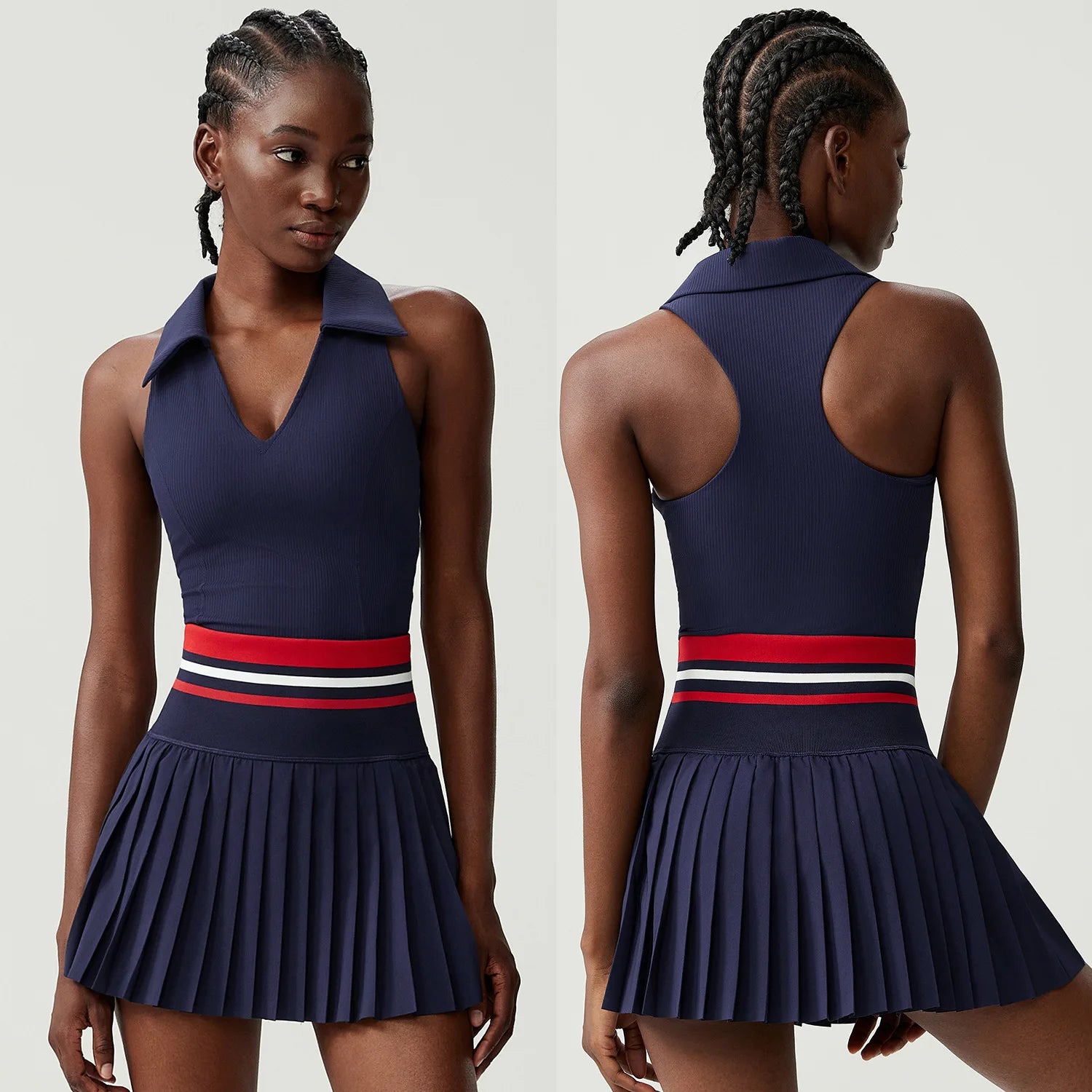 2 Pieces Mini Skirts  Sports Bra Skorts With Pocket