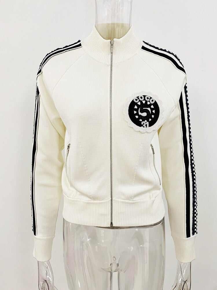 Designer High Quality Stunning Beaded Sequined Bomber Jacket