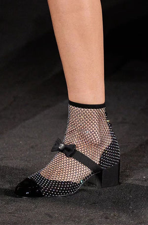 Crystal Mesh Bowknot Mary Jane Round Toe Luxury Sandals