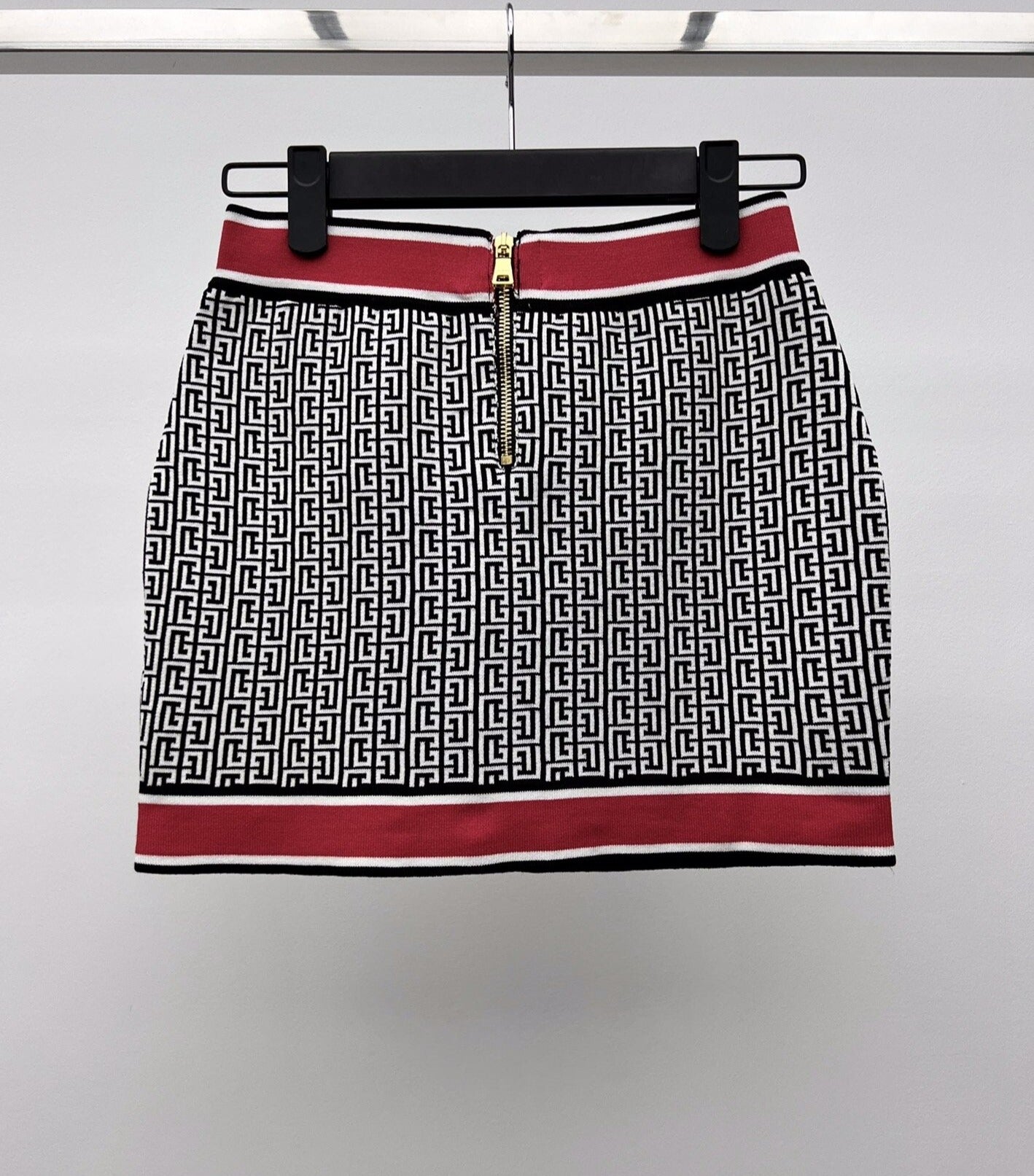 Vintage Geometric Jacquard Knitted Cardigan Skirt Set