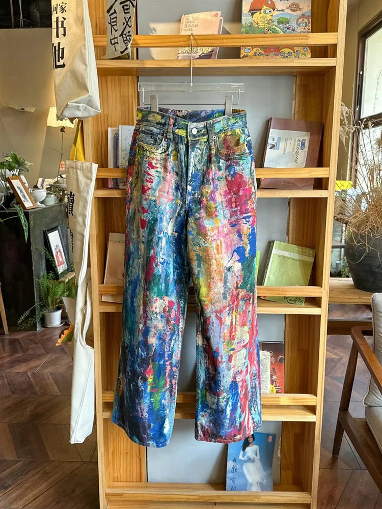 Graffiti Painting Baggy Jeans Pants