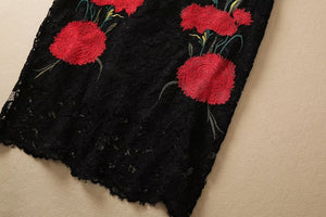 Runway Vintage Flower Embroidery Long Dresses