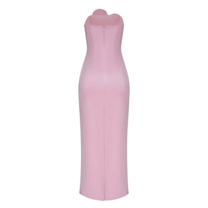 High Quality Pink Bodycon Rhinestones Dress