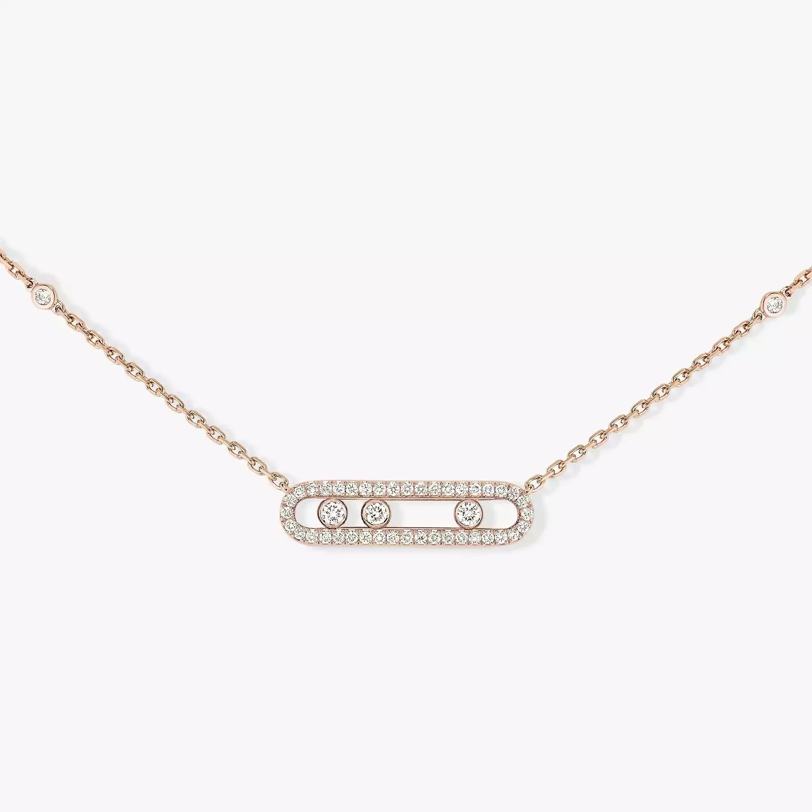 925 Sterling Silver Classic Mobile Three Diamond Necklace
