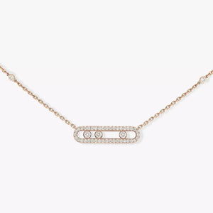 925 Sterling Silver Classic Mobile Three Diamond Necklace