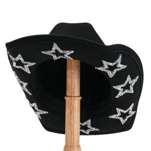 Cowgirl Hat Wide Brim Rhinestone Star Western Hats