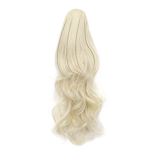 Synthetic 22Inch Long Wavy Curly Layered Ponytail Drawstring Clip