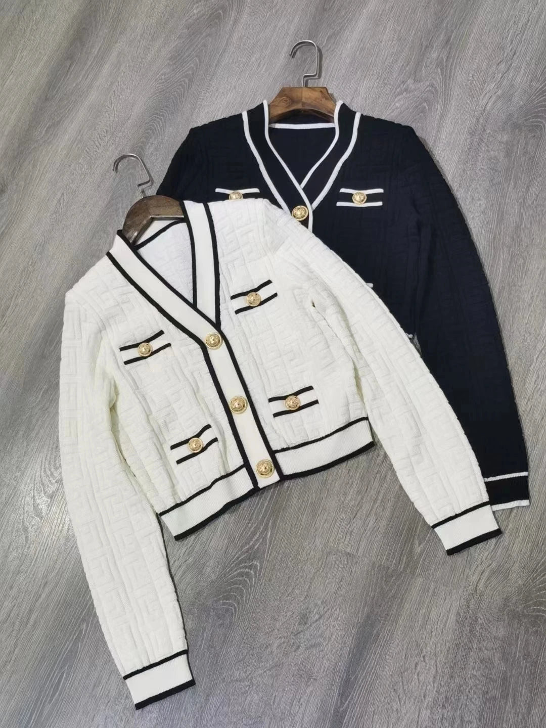 Special Jacquard Craft Knit Cardigan Jacket